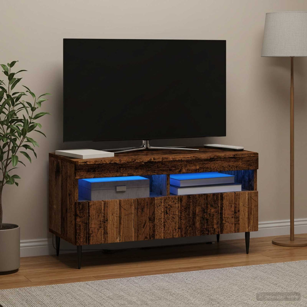 LED TV-skab Gammelt træ Konstrueret træ