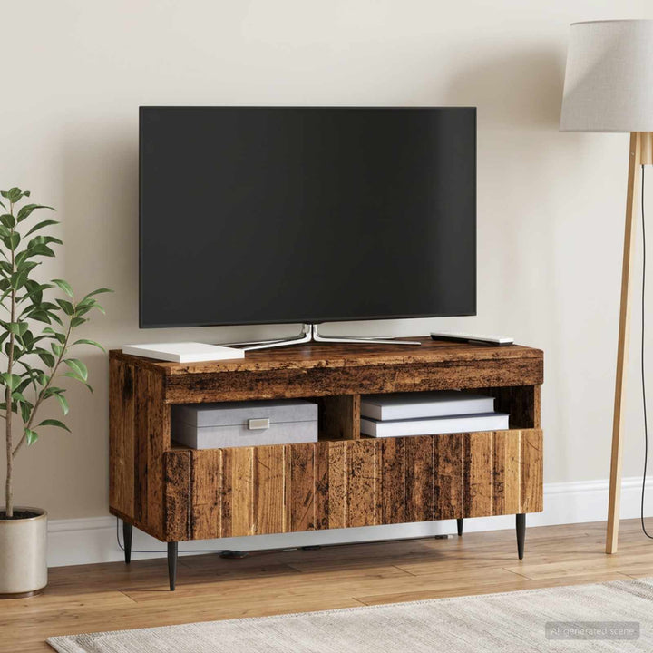 LED TV-skab Gammelt træ Konstrueret træ
