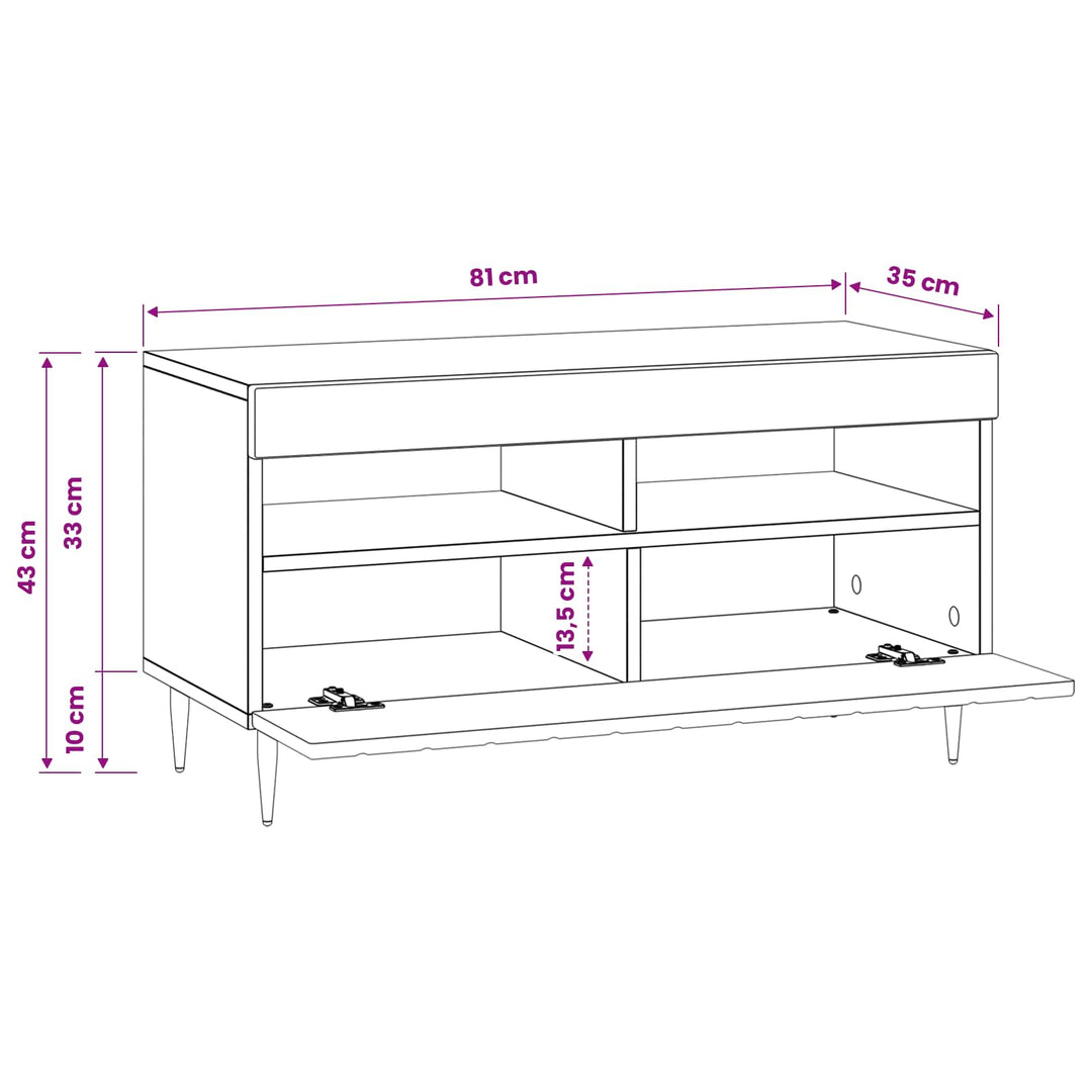 LED TV-skab Artisan-eg Konstrueret træ