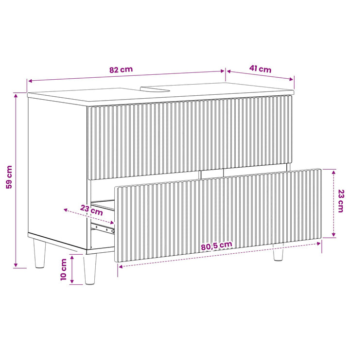 Badeværelsesskabsunder ARNHEM Røget eg 82 x 41 x 59 cm