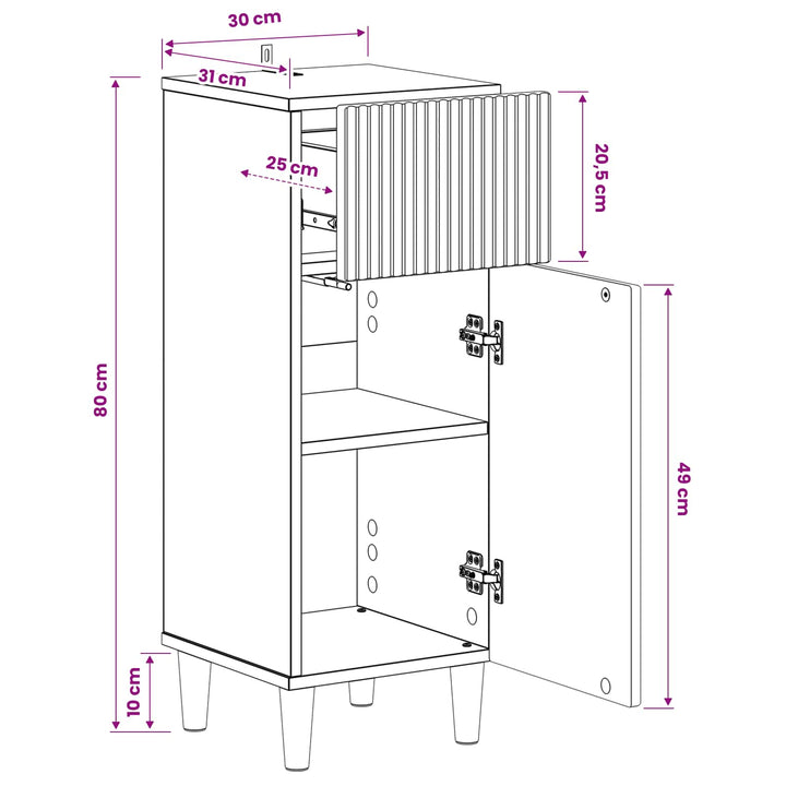 Badeværelse Opbevaringsskab ARNHEM Gammelt træ 30 x 31 x 80 cm