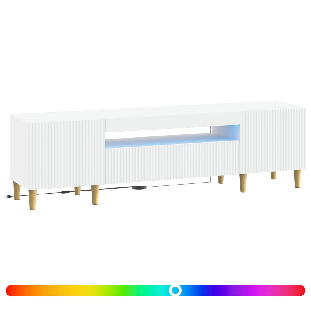LED TV-skab Hvid Konstrueret træ