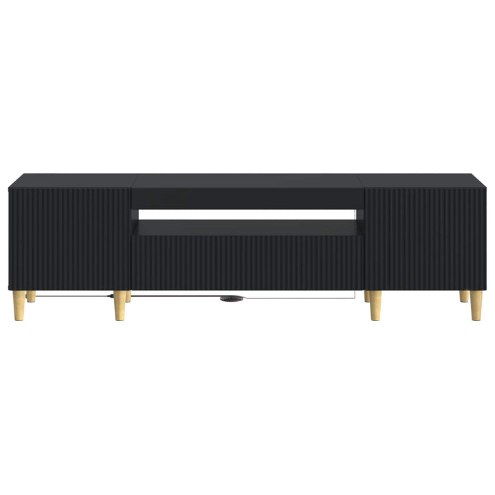 LED TV-skab Sort Konstrueret træ