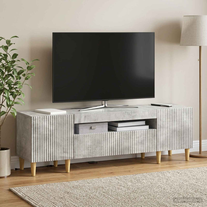 LED TV-skab Betongrå Konstrueret træ