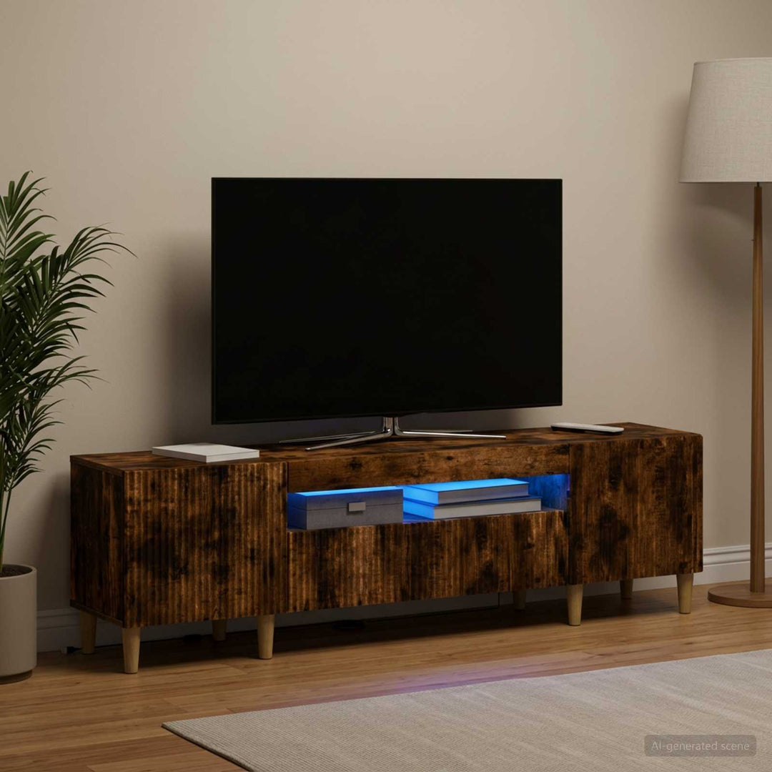 LED TV-skab Røget eg Konstrueret træ