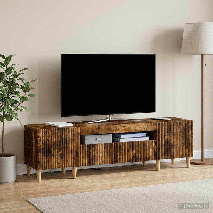 LED TV-skab Røget eg Konstrueret træ