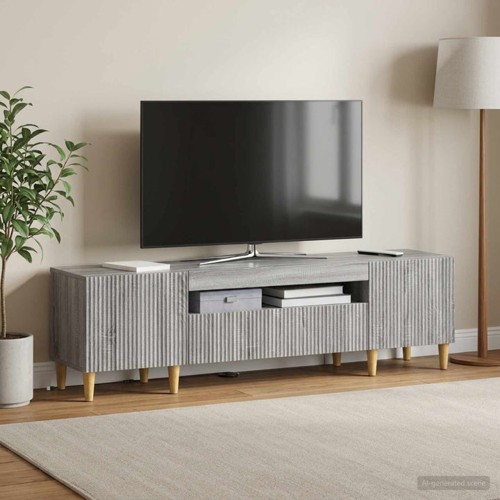 LED TV-skab Grå Sonoma Konstrueret træ
