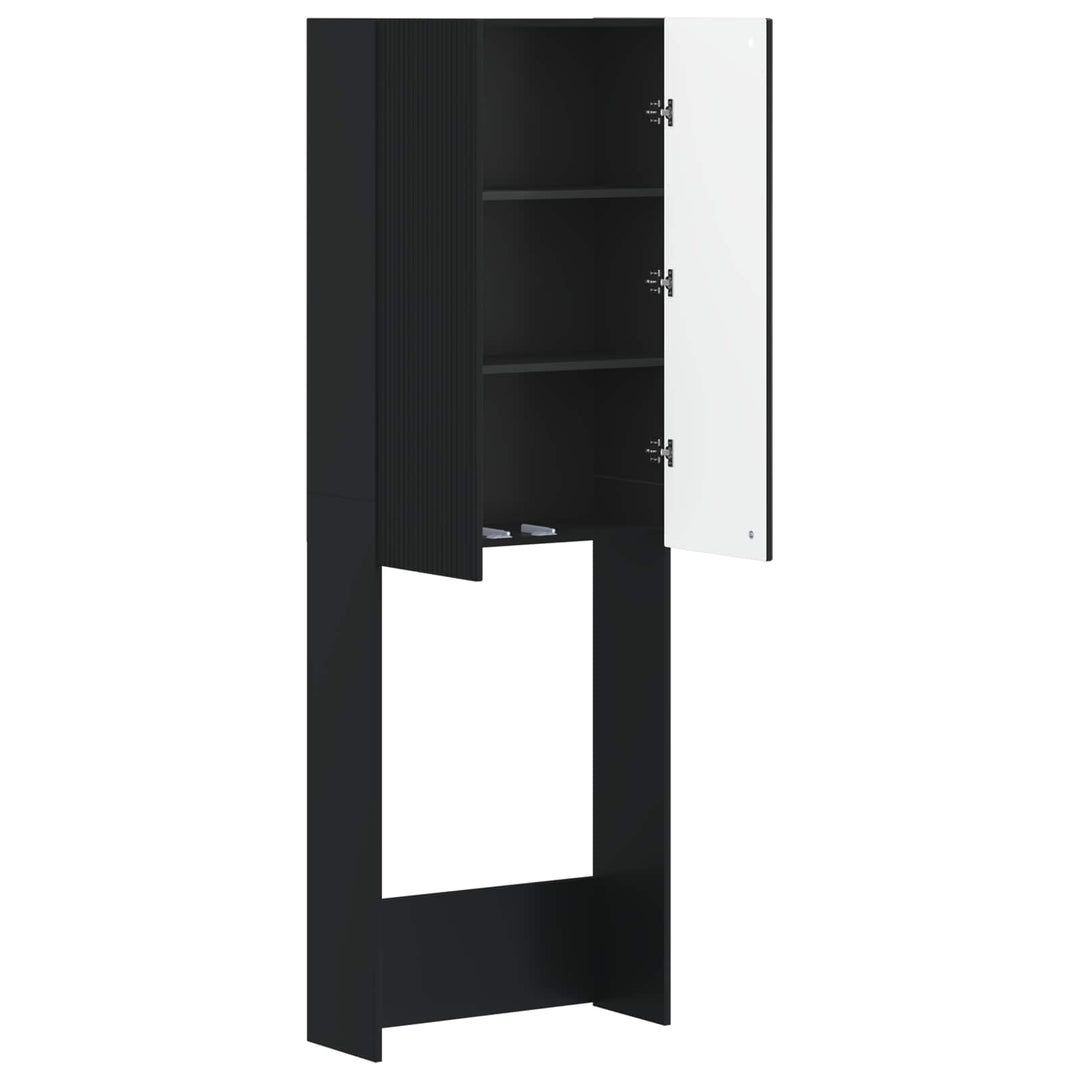 Toilet Skab ARNHEM Sort 66 x 25,5 x 190 cm Konstrueret træ