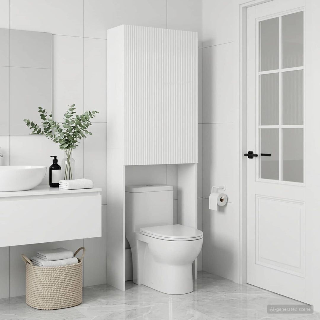 Toilet Skab ARNHEM Hvid højglans 66 x 25,5 x 190 cm