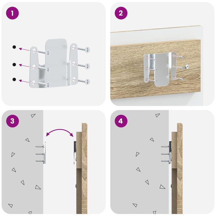 Væghængt hovedgærde ARNHEM Sonoma-eg Konstrueret træ