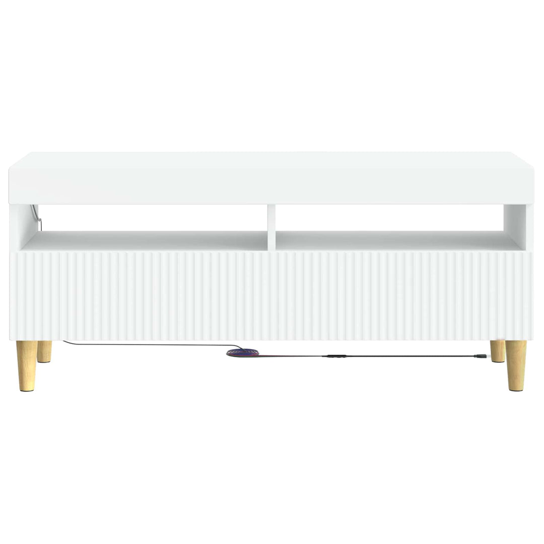 LED TV-skab Hvid Konstrueret træ