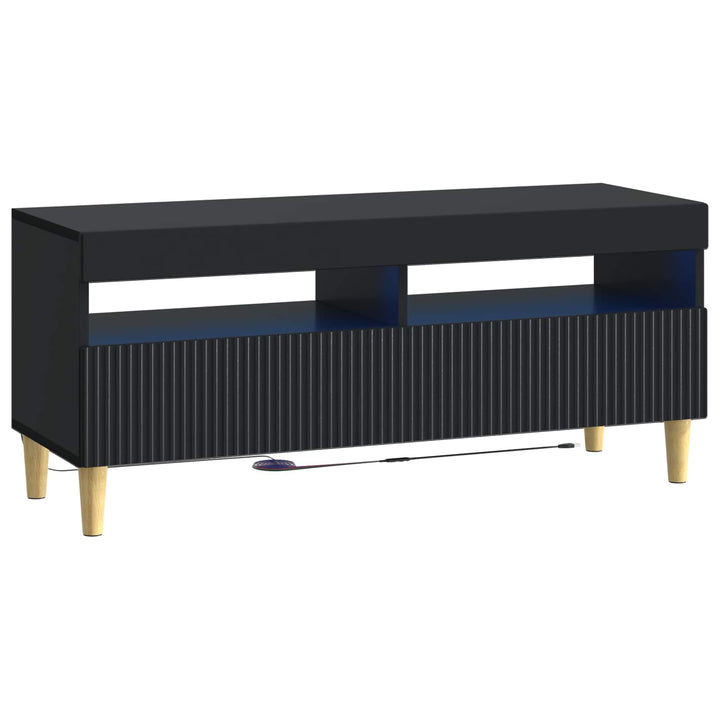 LED TV-skab Sort Konstrueret træ