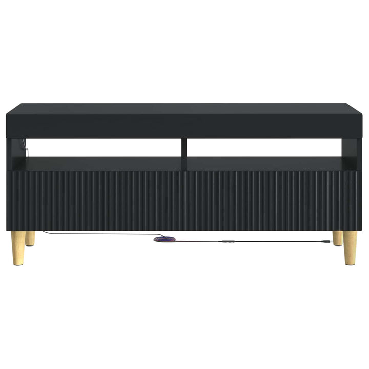 LED TV-skab Sort Konstrueret træ