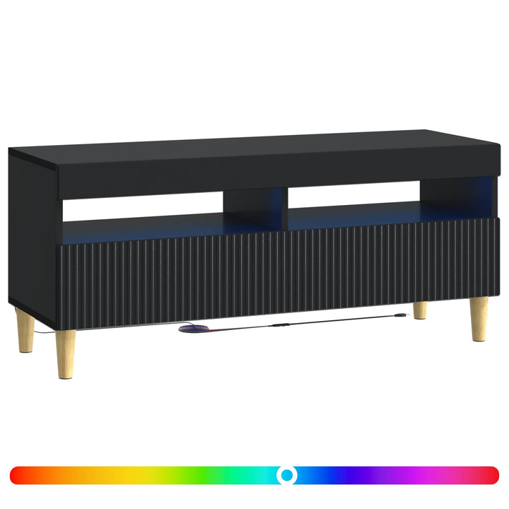 LED TV-skab Sort Konstrueret træ