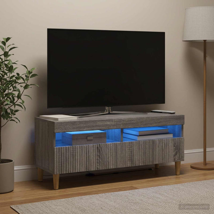 LED TV-skab Grå Sonoma Konstrueret træ