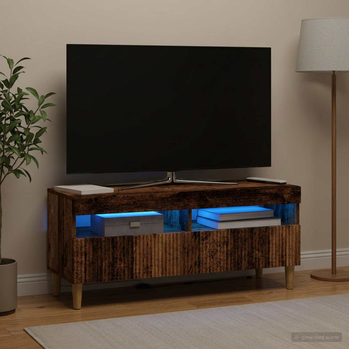 LED TV-skab Gammelt træ Konstrueret træ