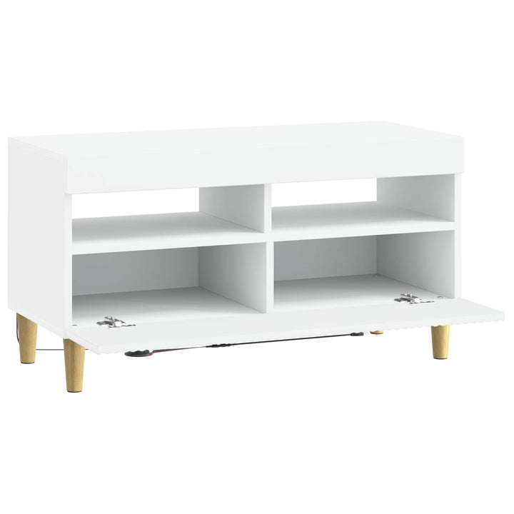 LED TV-skab Hvid Konstrueret træ