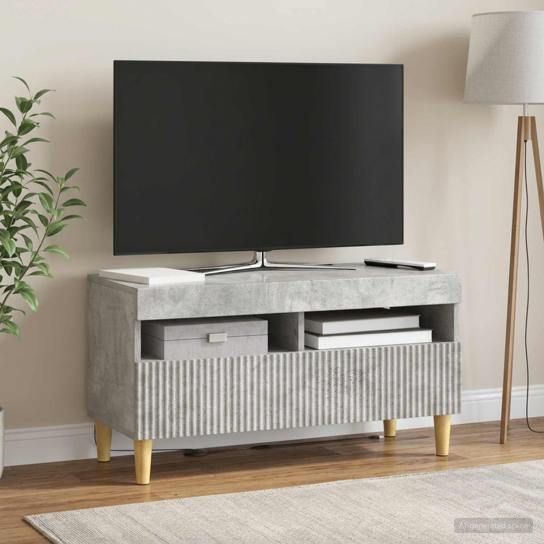 LED TV-skab Betongrå Konstrueret træ