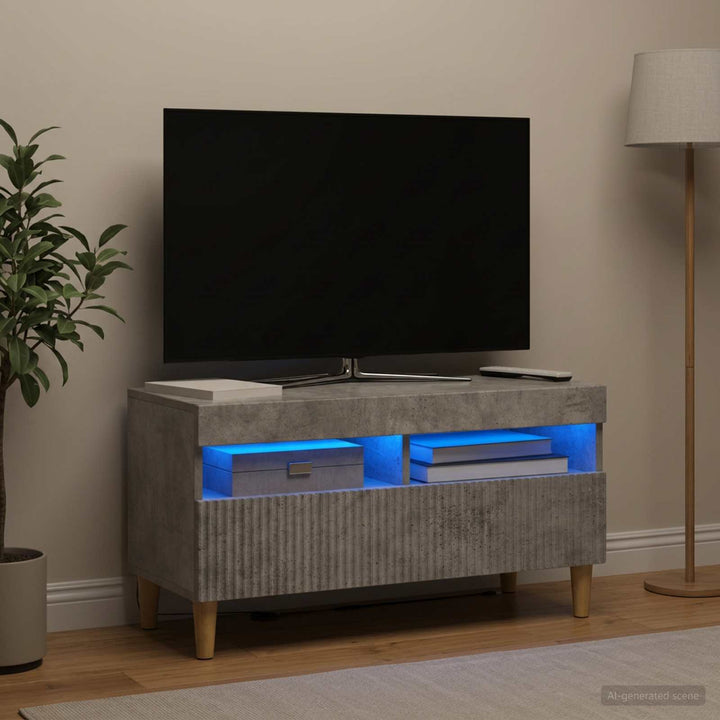 LED TV-skab Betongrå Konstrueret træ