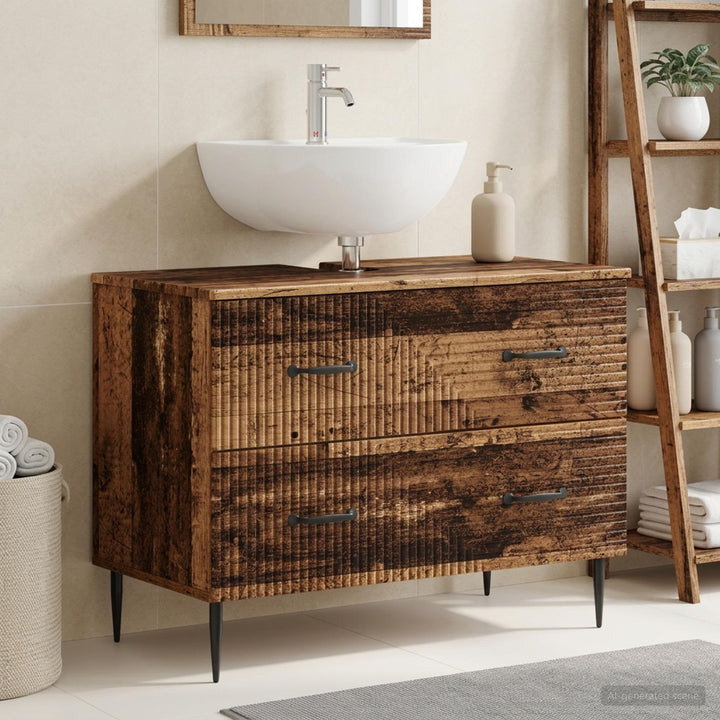 Badeværelsesskabsunder HAARLEM Gammelt træ 82 x 41 x 58,5 cm