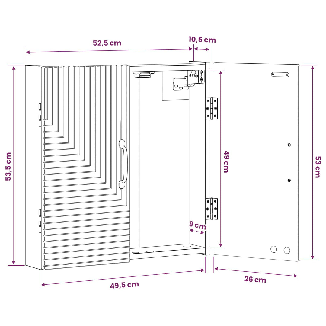 Dartboard Skab HAARLEM Sonoma-eg 52,5 x 10,5 x 53,5 cm