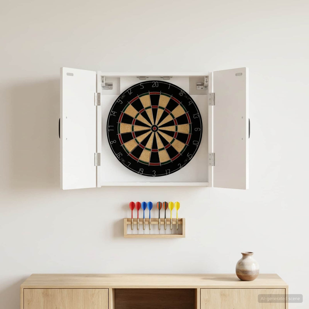 Dartboard Skab HOORN Hvid højglans 52,5 x 10,5 x 53,5 cm