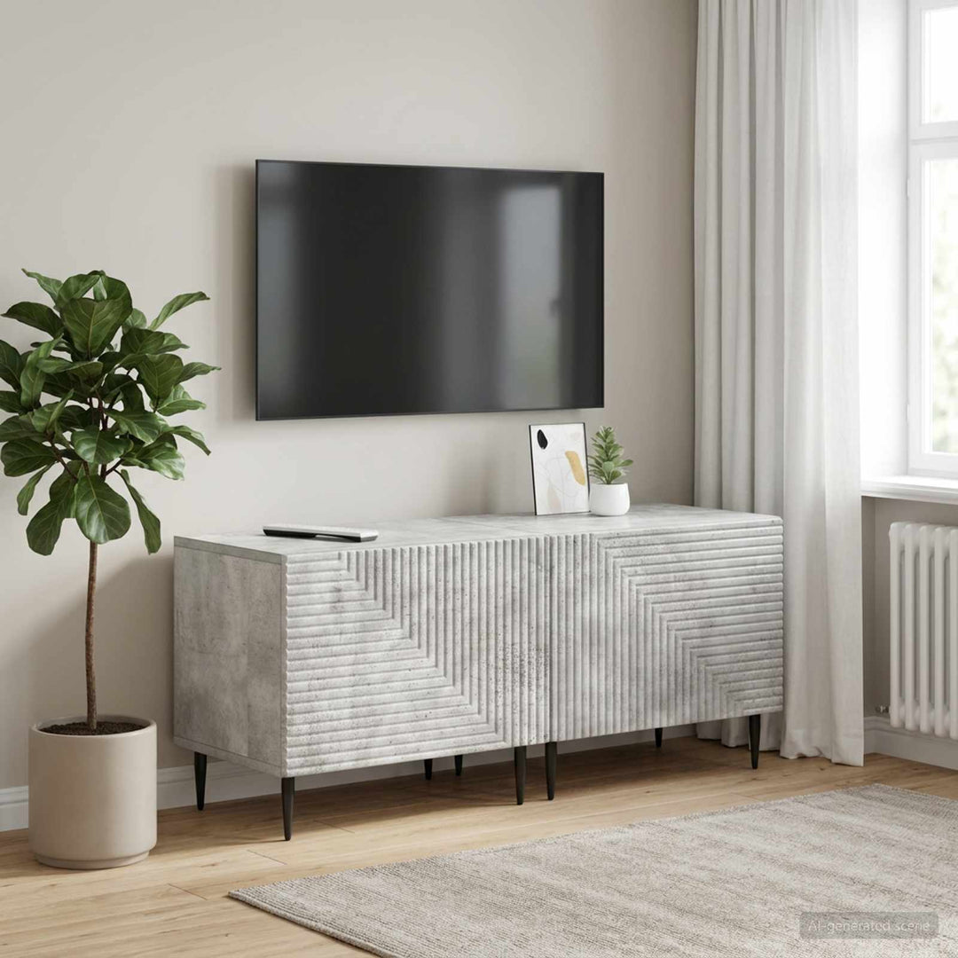 TV-skab Betongrå Konstrueret træ