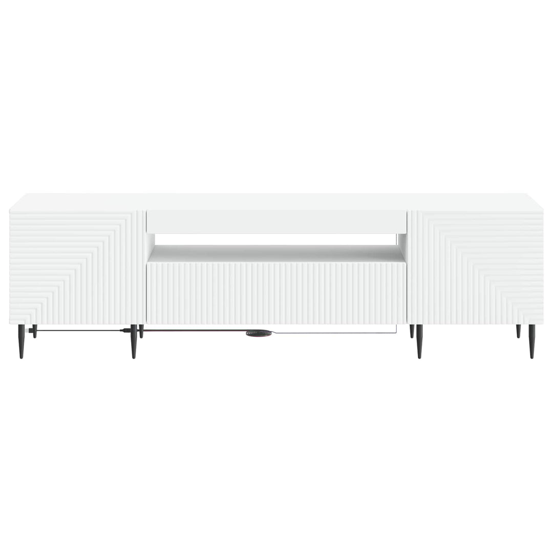 LED TV-skab Hvid Konstrueret træ