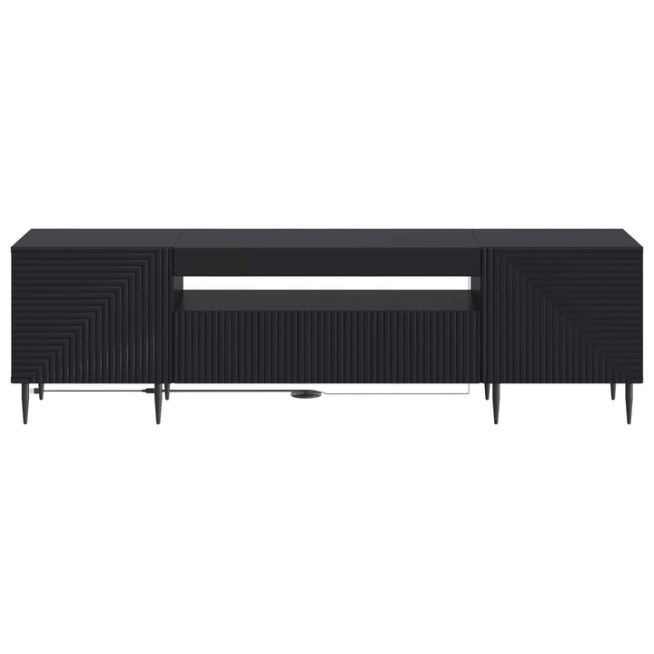 LED TV-skab Sort Konstrueret træ