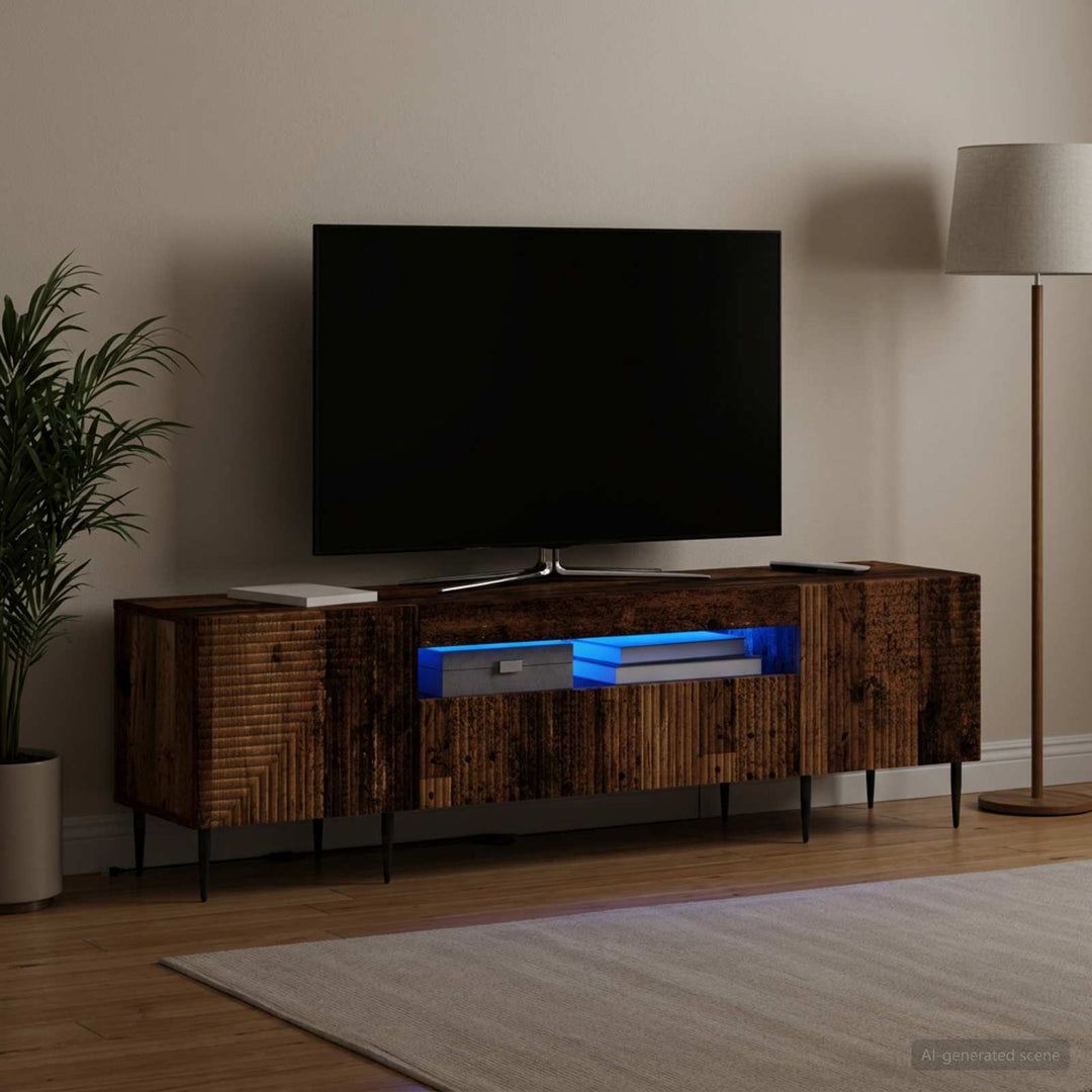 LED TV-skab Gammelt træ Konstrueret træ