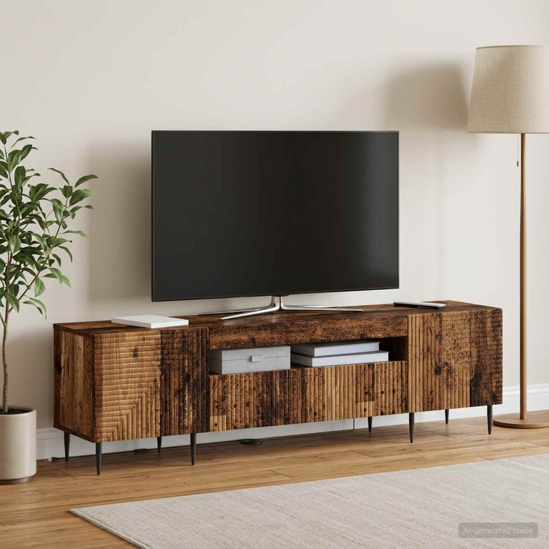 LED TV-skab Gammelt træ Konstrueret træ