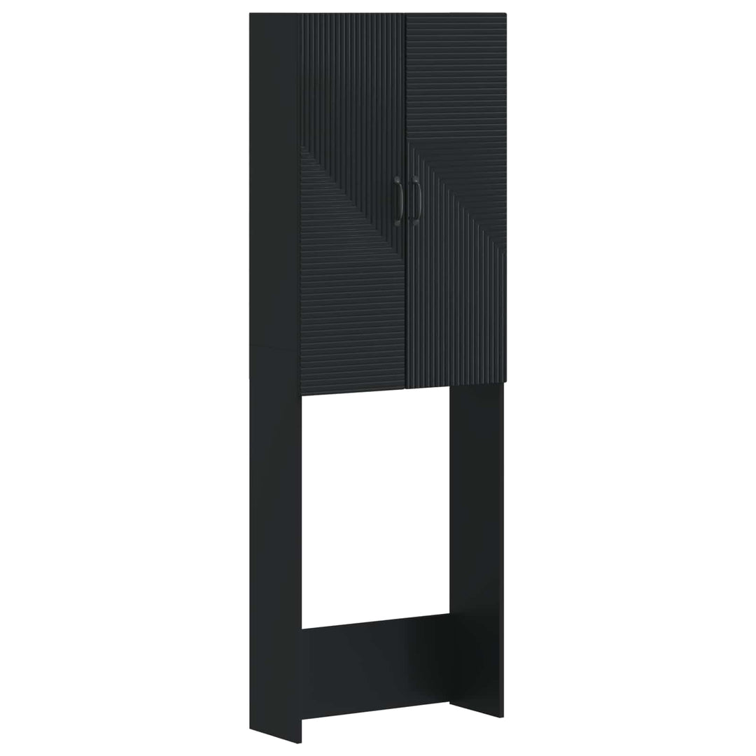 Toilet Skab HAARLEM Sort 66 x 25,5 x 190 cm Konstrueret træ