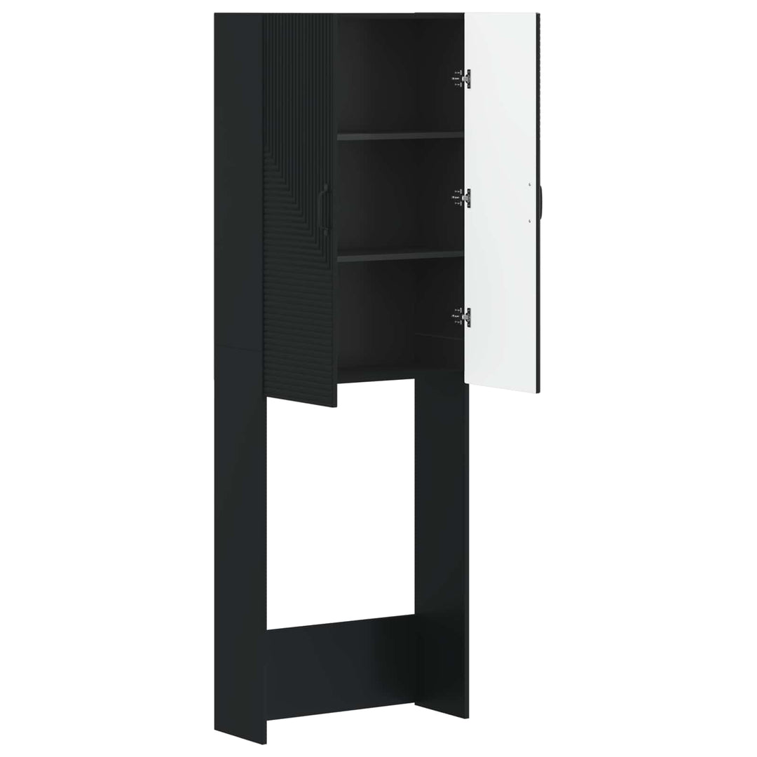 Toilet Skab HAARLEM Sort 66 x 25,5 x 190 cm Konstrueret træ