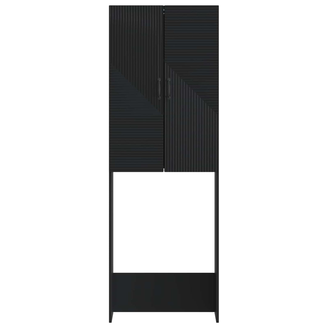 Toilet Skab HAARLEM Sort 66 x 25,5 x 190 cm Konstrueret træ