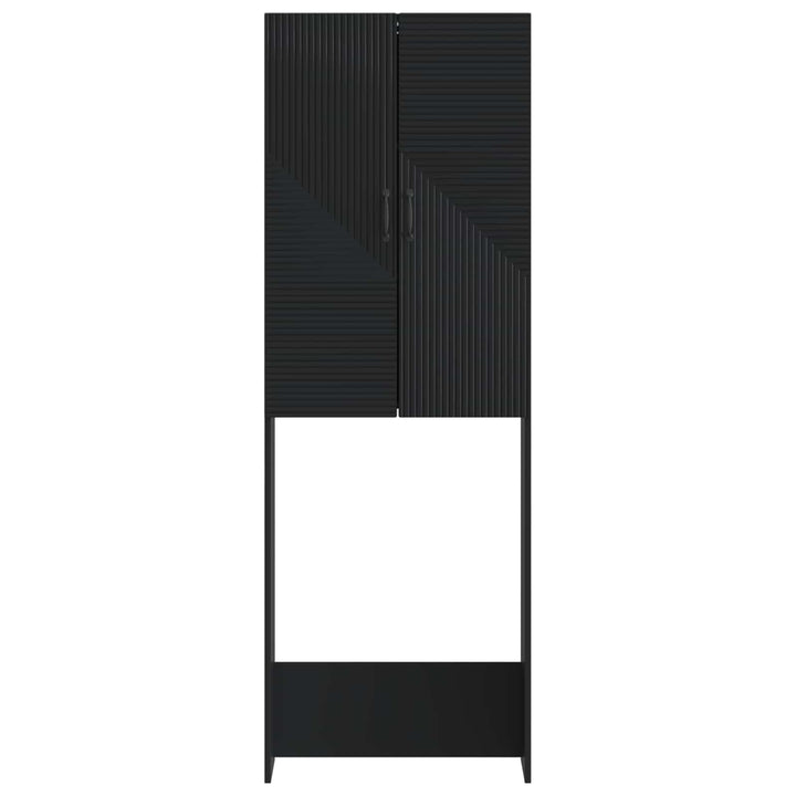 Toilet Skab HAARLEM Sort 66 x 25,5 x 190 cm Konstrueret træ