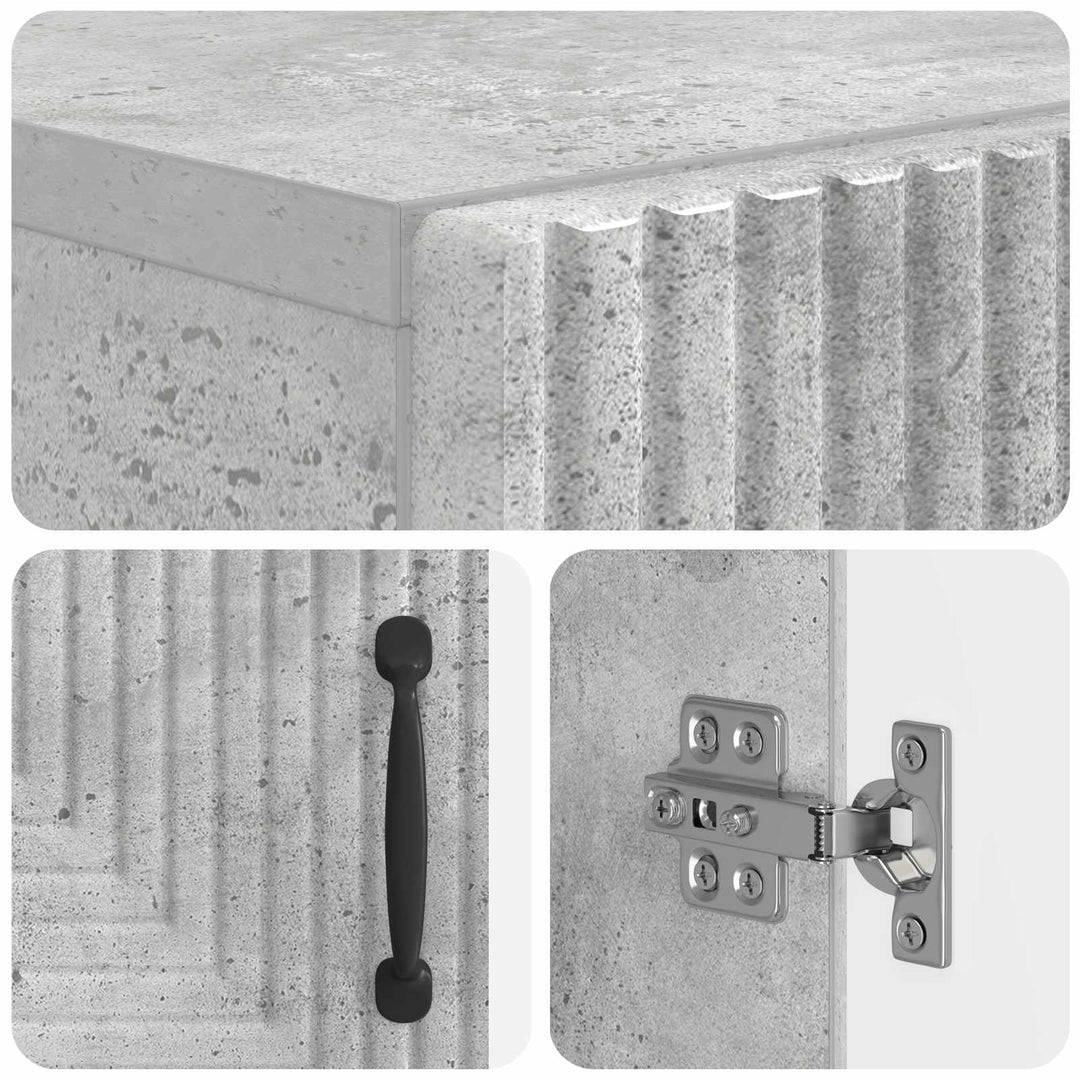 Toilet Skab HAARLEM Betongrå 66 x 25,5 x 190 cm Konstrueret træ