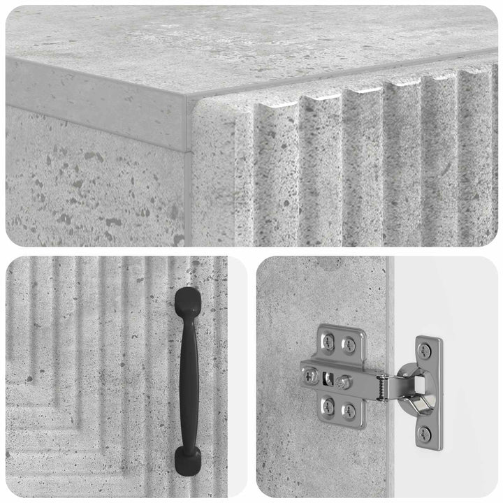 Toilet Skab HAARLEM Betongrå 66 x 25,5 x 190 cm Konstrueret træ
