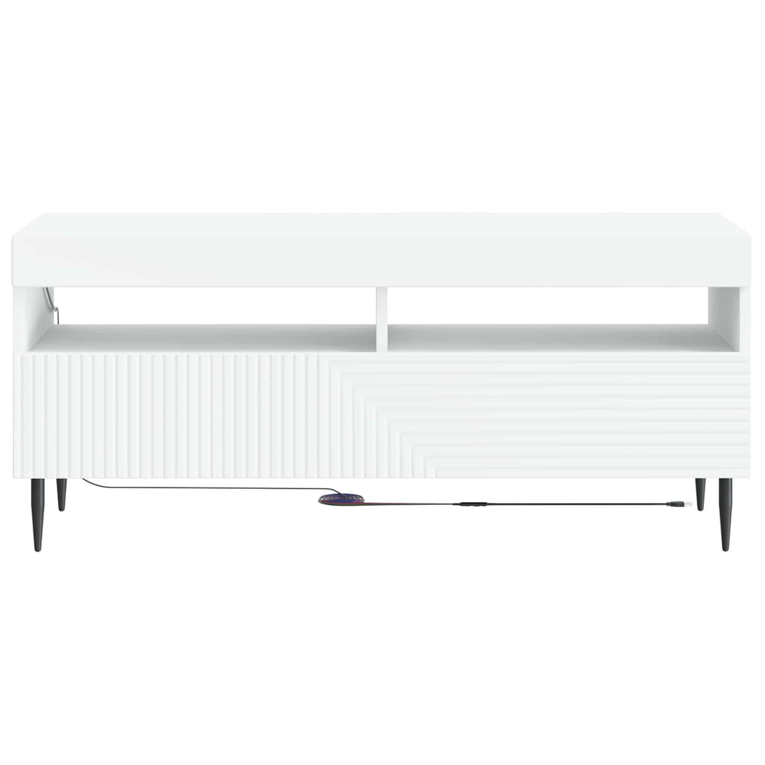 LED TV-skab Hvid Konstrueret træ