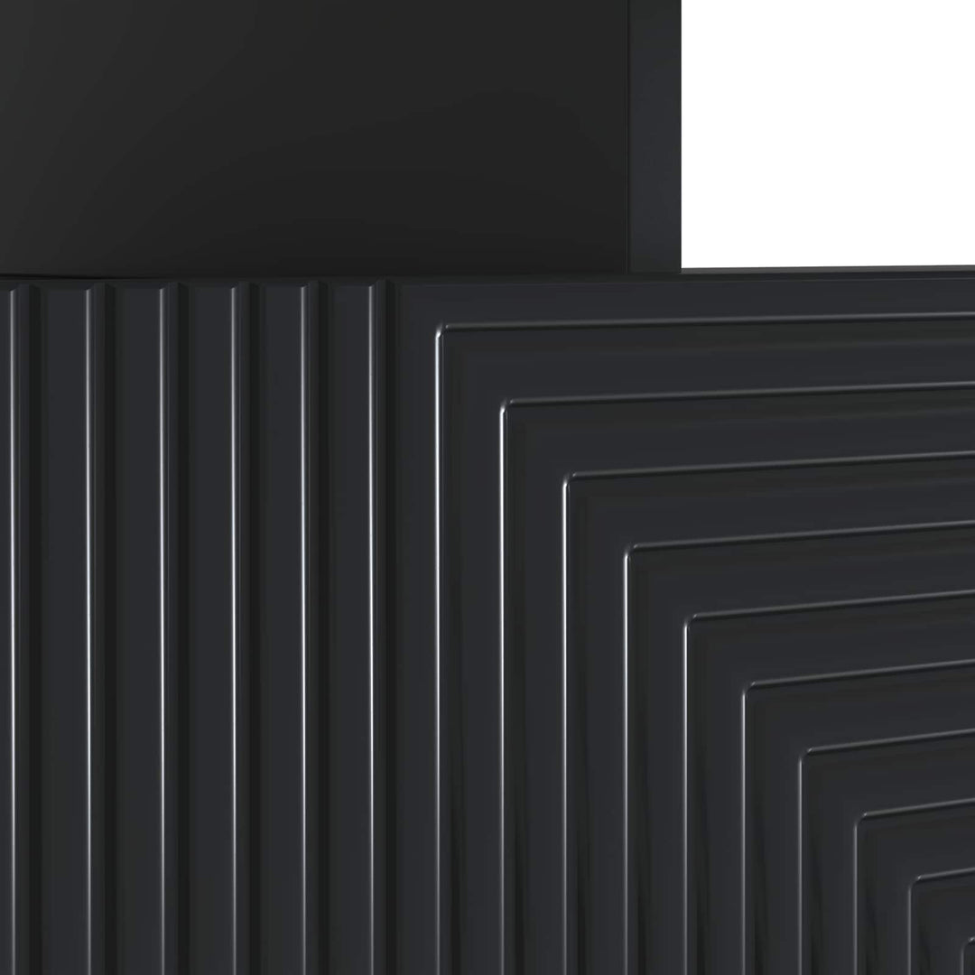 LED TV-skab Sort Konstrueret træ