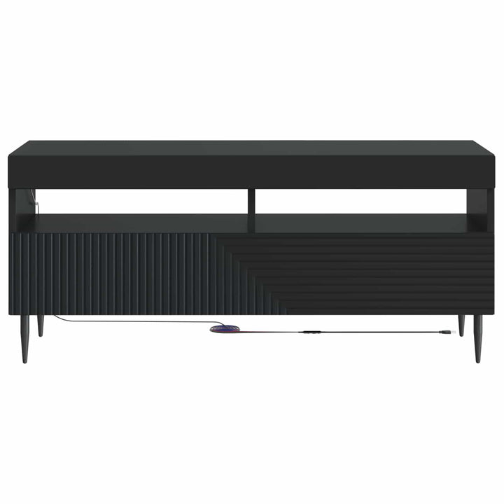 LED TV-skab Sort Konstrueret træ