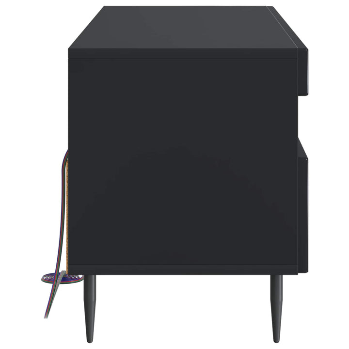 LED TV-skab Sort Konstrueret træ