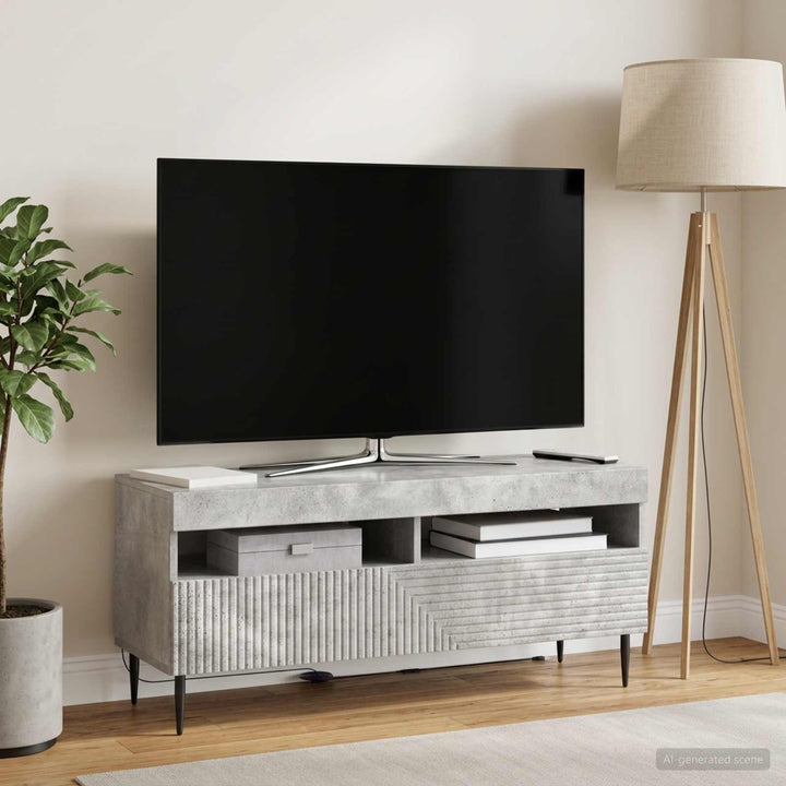 LED TV-skab Betongrå Konstrueret træ