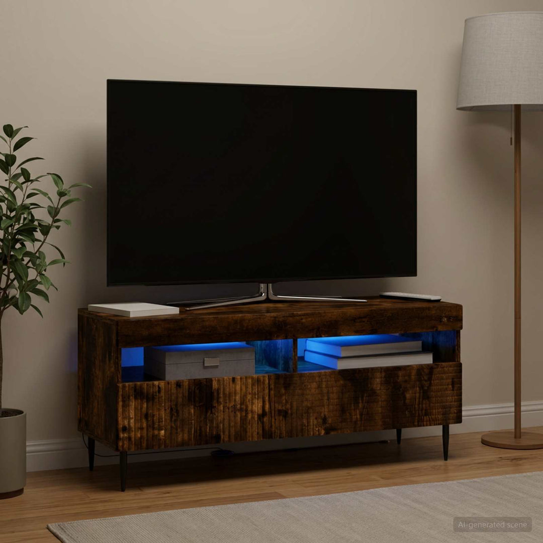 LED TV-skab Røget eg Konstrueret træ
