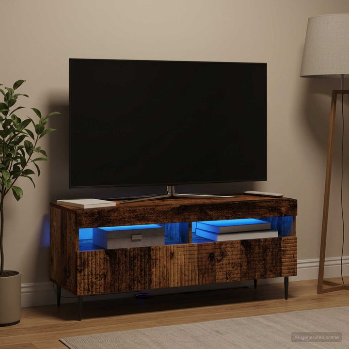 LED TV-skab Gammelt træ Konstrueret træ