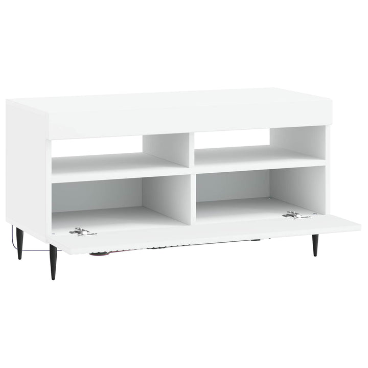 LED TV-skab Hvid Konstrueret træ