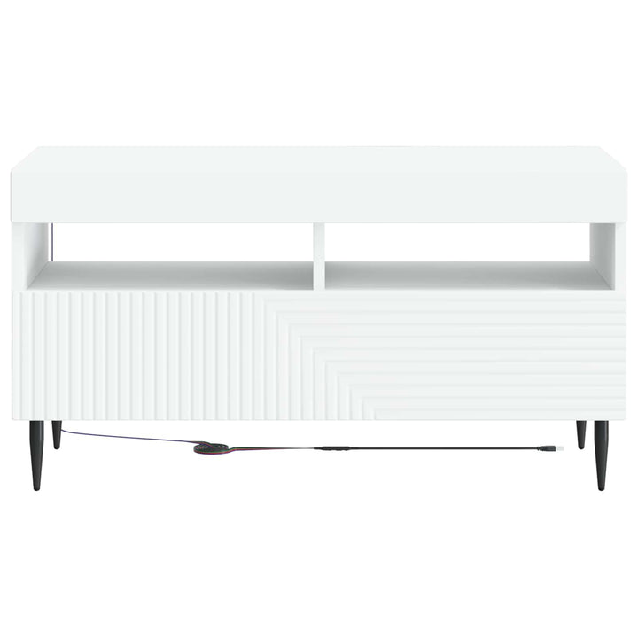 LED TV-skab Hvid Konstrueret træ