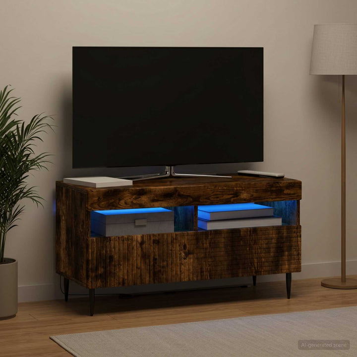 LED TV-skab Røget eg Konstrueret træ