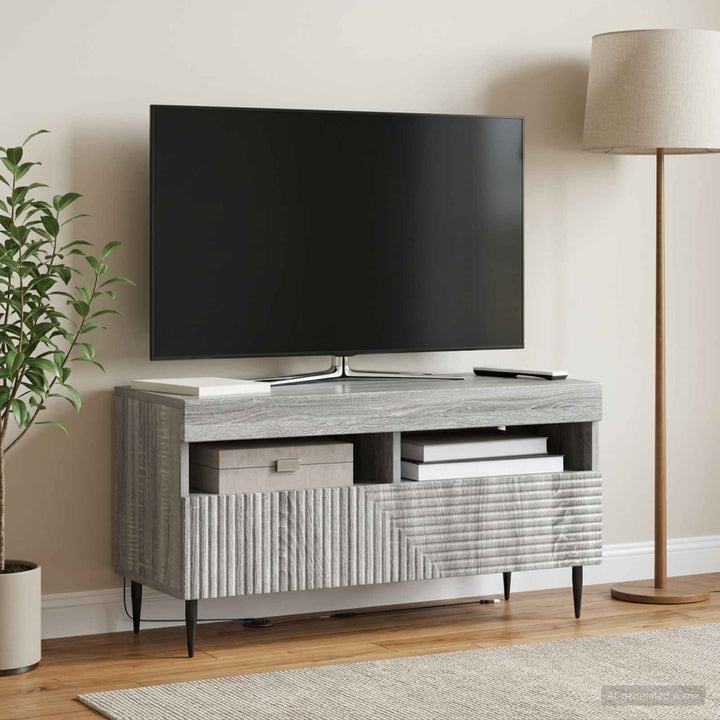 LED TV-skab Grå Sonoma Konstrueret træ
