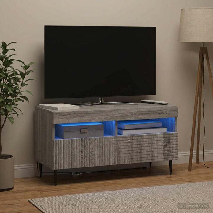LED TV-skab Grå Sonoma Konstrueret træ
