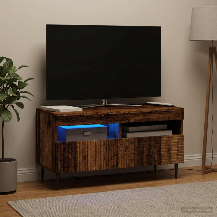 LED TV-skab Gammelt træ Konstrueret træ